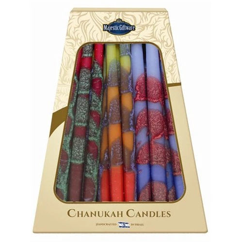 Safed Chanukah Candles - 45 Pack - Blue/White - 6"