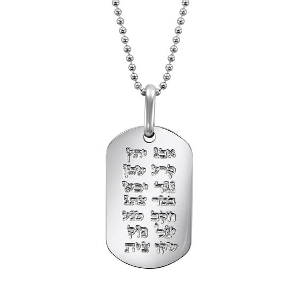 ANA BEKOACH” STAINLESS STEEL DOG TAG (LARGE) NECKLACE – The