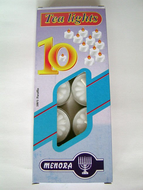 MENORAH - 10 Tea Lights - Made in Israel