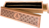 Bamboo Ash Catcher & Wooden Incense Burner Holder with Storage Drawer