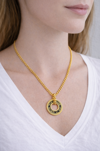 Shema Necklace Stainless Steel Yellow Gold Plated