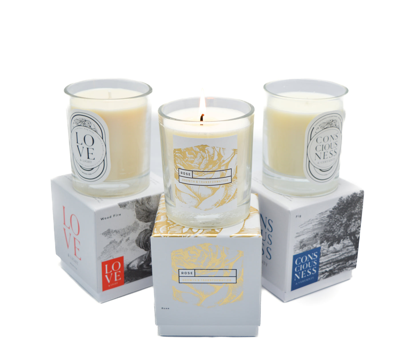 Rav & Karen Candles Bundle (Rose, Fig & Wood Fire Scents)