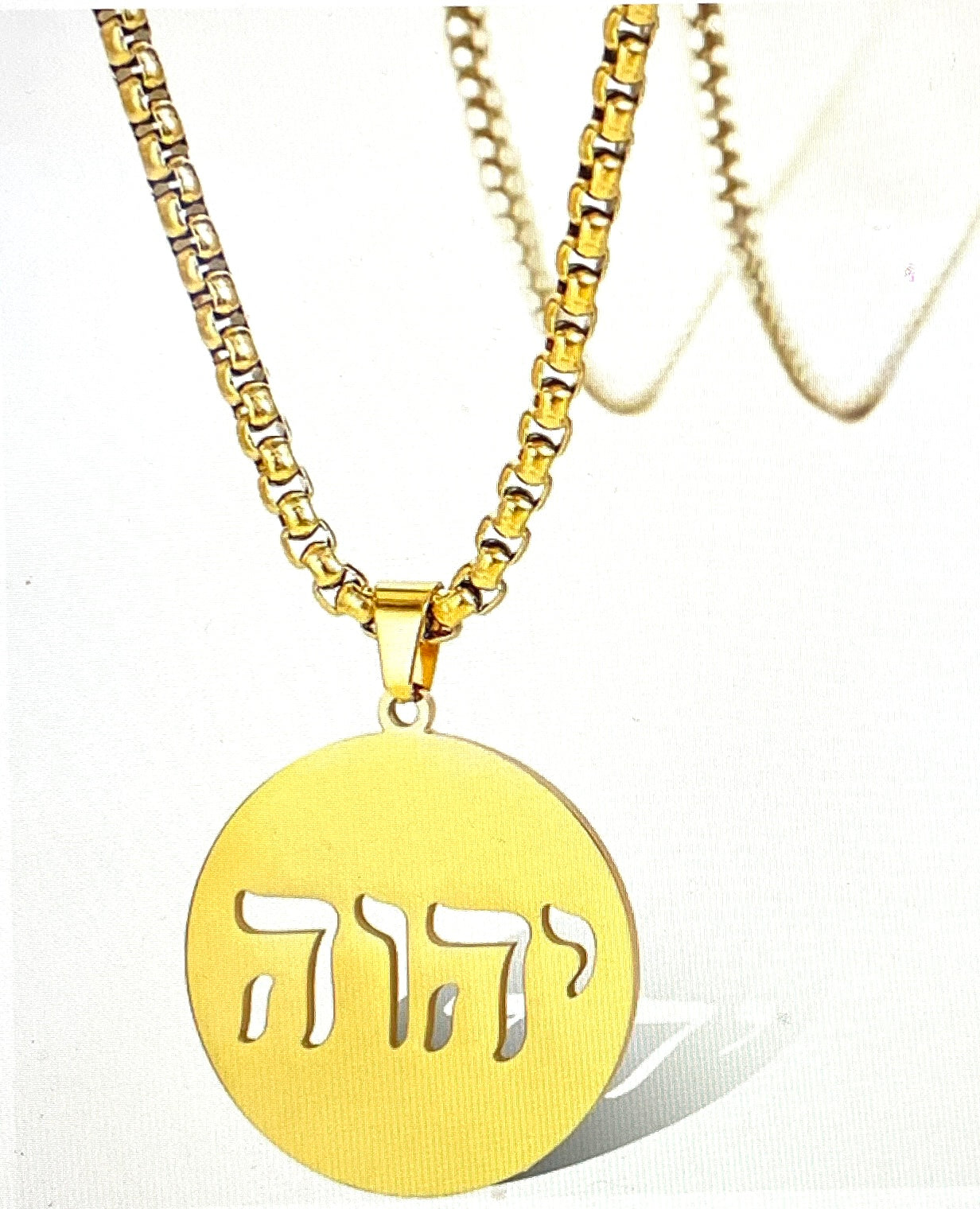 Tetragrammaton Necklace Stainless Steel Yellow Gold Plated