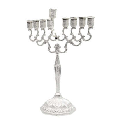 Silver Plated Chanukiah Menorah - Large 11" W x 13.5"