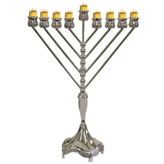 Chanukah Menorah - Silver Plated - 18"H