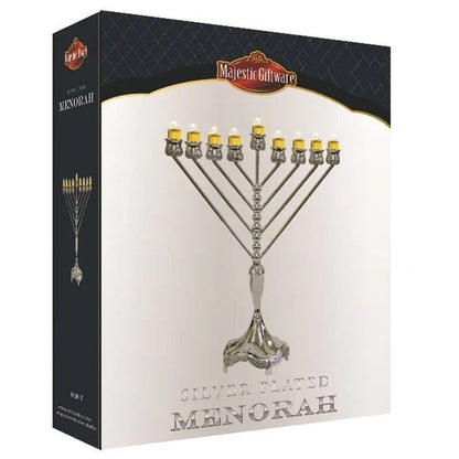 Chanukah Menorah - Silver Plated - 18"H