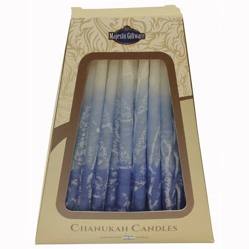 Safed Chanukah Candles - 45 Pack - Blue/White - 6"