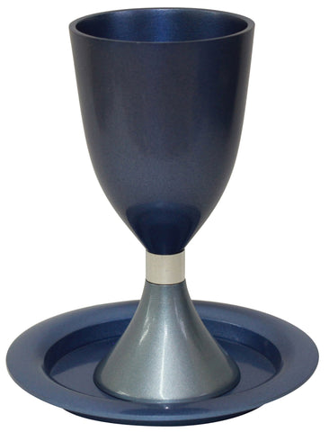Kiddush Cup Annodized with Plate