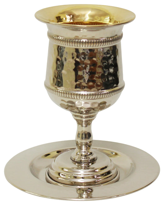 Kiddush Cup Nickel Hammered