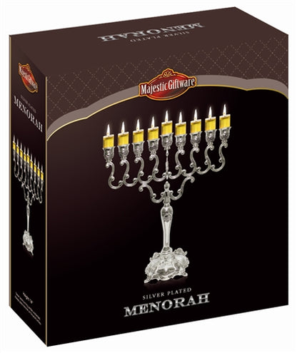 Menorah Silver Plated Chanukiah - Large 14"