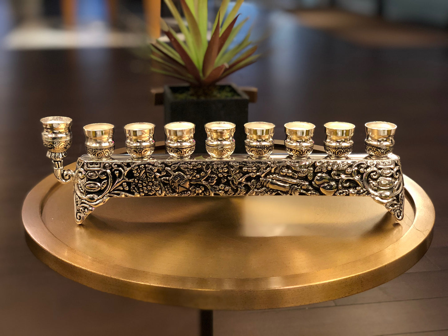 Chanukiah Menorah - Silver Plated Small