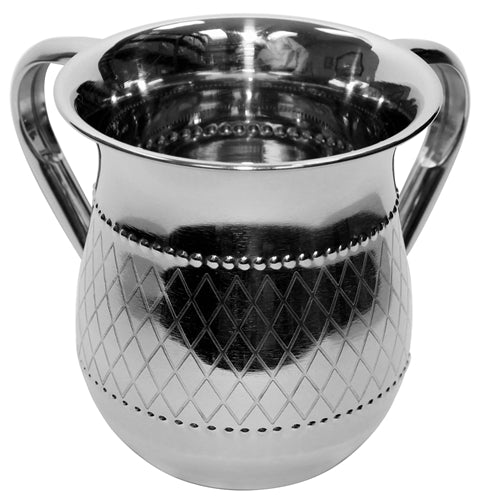 Hand Wash Cup & Bowl (Stainless Steel Silver - Sold Separately)