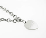 Soulmate Silver Plated Heart Dog Tag on Cable Chain