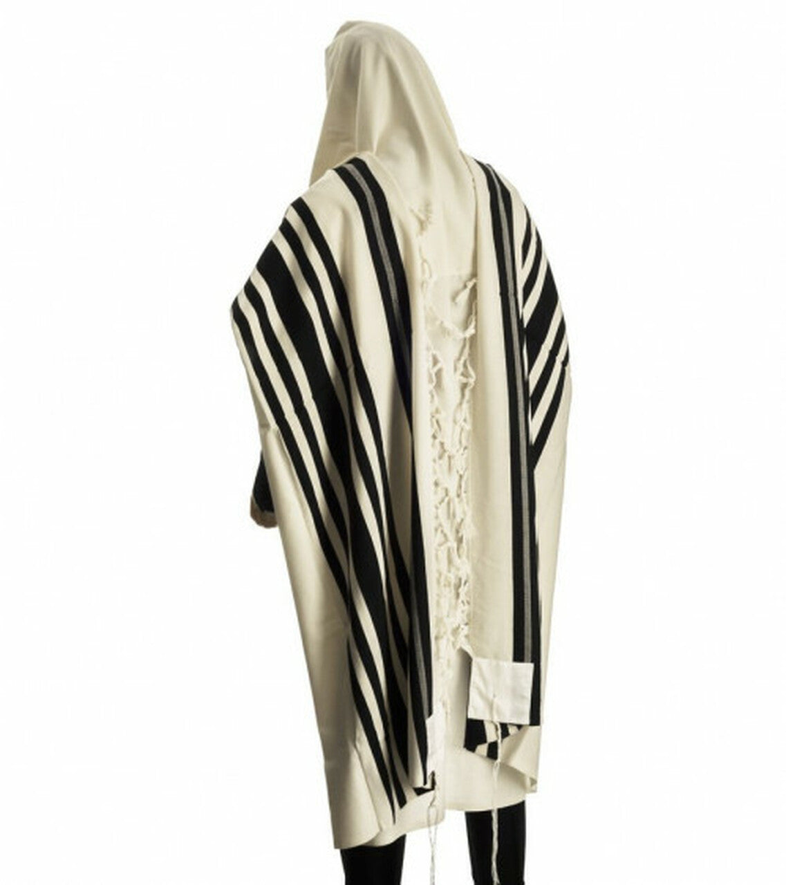 TALIT WOOL HAMEFOAR SHABBOS ULTRA LIGHT Black & White