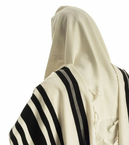 TALIT WOOL HAMEFOAR SHABBOS ULTRA LIGHT Black & White